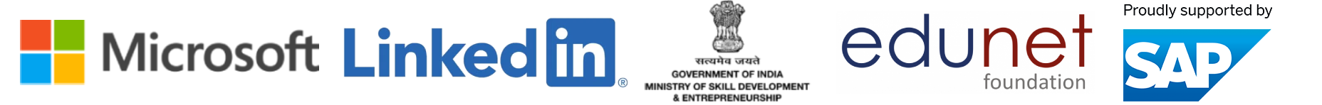 Microsoft, Ministry of Skill Development, SAP, LinkedIn, IISc Bengaluru, Edunet Foundation partners